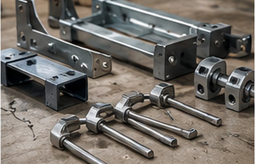 Industrial metal components prepared for equipment assembly
