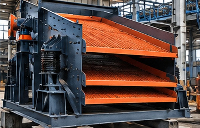Industrial vibrating screen equipment supporting crusher operations